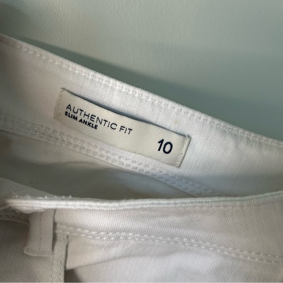 J. Jill Authentic Fit slim ankle White Denim Jeans Size 10 - Picture 4 of 12